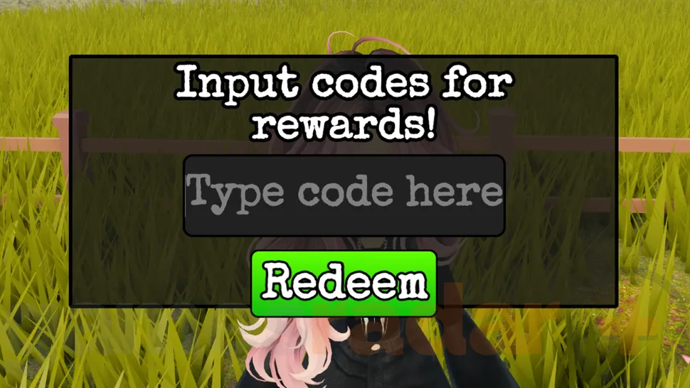 Code entry box with the Type code here field and green Redeem button.