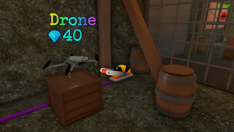 Purple lever between Drone equipment and the barred alien cell.